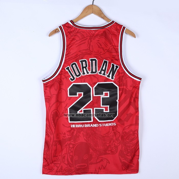 Camiseta Chicago Bulls Michael Jordan NO 23 Mitchell & Ness Hebru Brantley Rojo